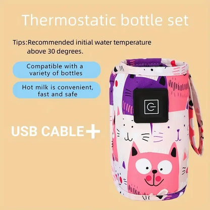 USB Milk Water Warmer, Travel Stroller Insulated Bag, Nursing Bottle Heater, Portable Bottle Feeding Warmer,