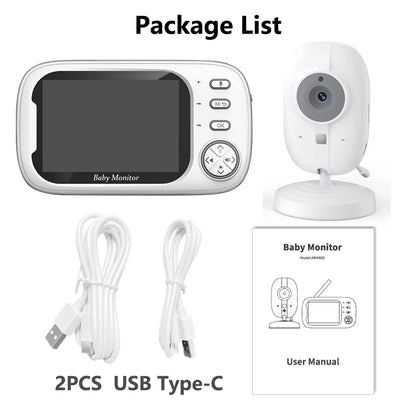 3.5 inch Wireless Video Baby Monitor Night Vision Temperature Monitoring 2 Way Audio