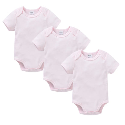 Kavkas 3PCS 5PCS Baby Boys Girls Clothes Solid White Short Sleeve Cotton Baby Bodysuits 0-24 months  Jumpsuit