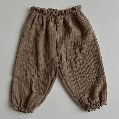 Organic Cotton Baby Pants Newborn Toddlers Print Soft Muslin Clothes Pants Capris