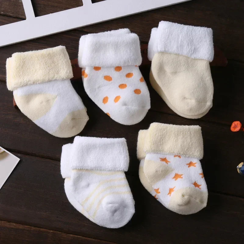 5Pairs/lot unisex Non-Skid Baby Shoe Socks 0-12months Cotton