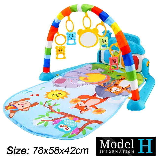 Baby Fitness Stand Music Play Gym Activity Toys Newborn Piano Game Pad Early Education 0-36 Months