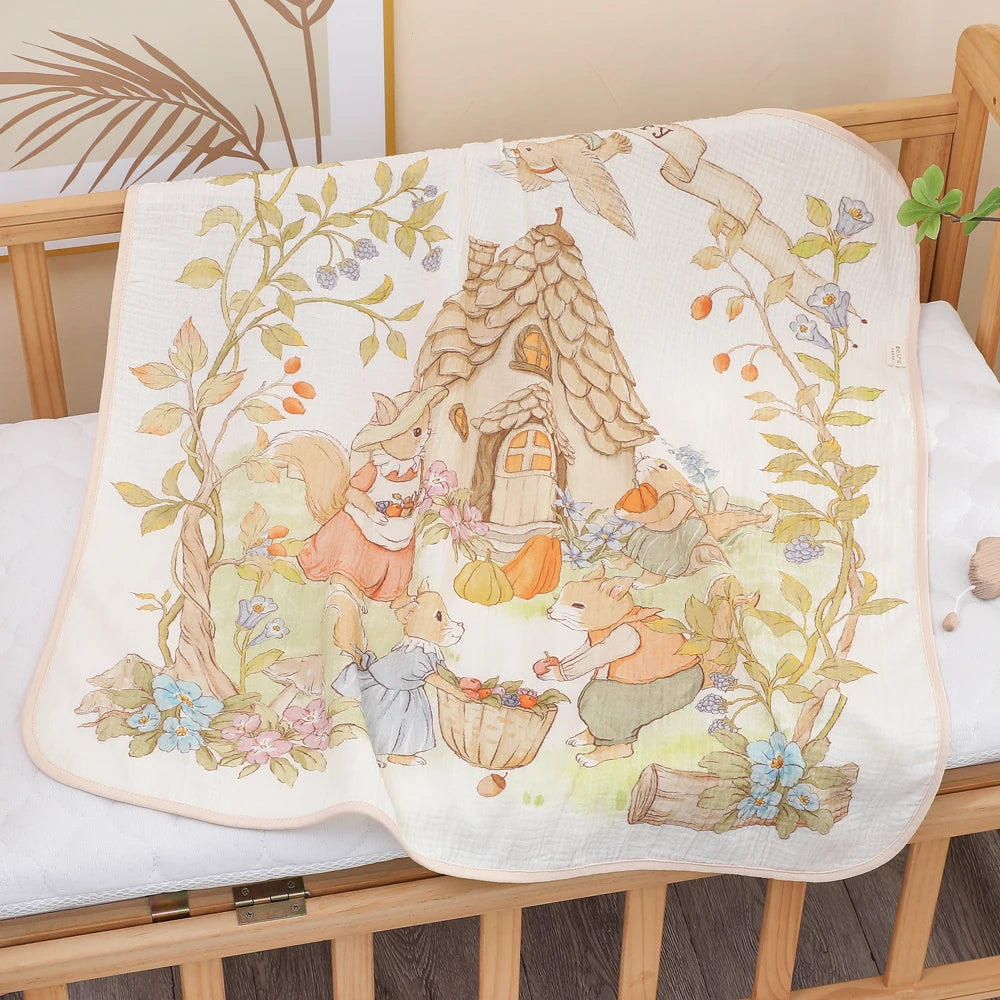 baby bath towel pure cotton gauze bath towel  absorbent newborn  blanket