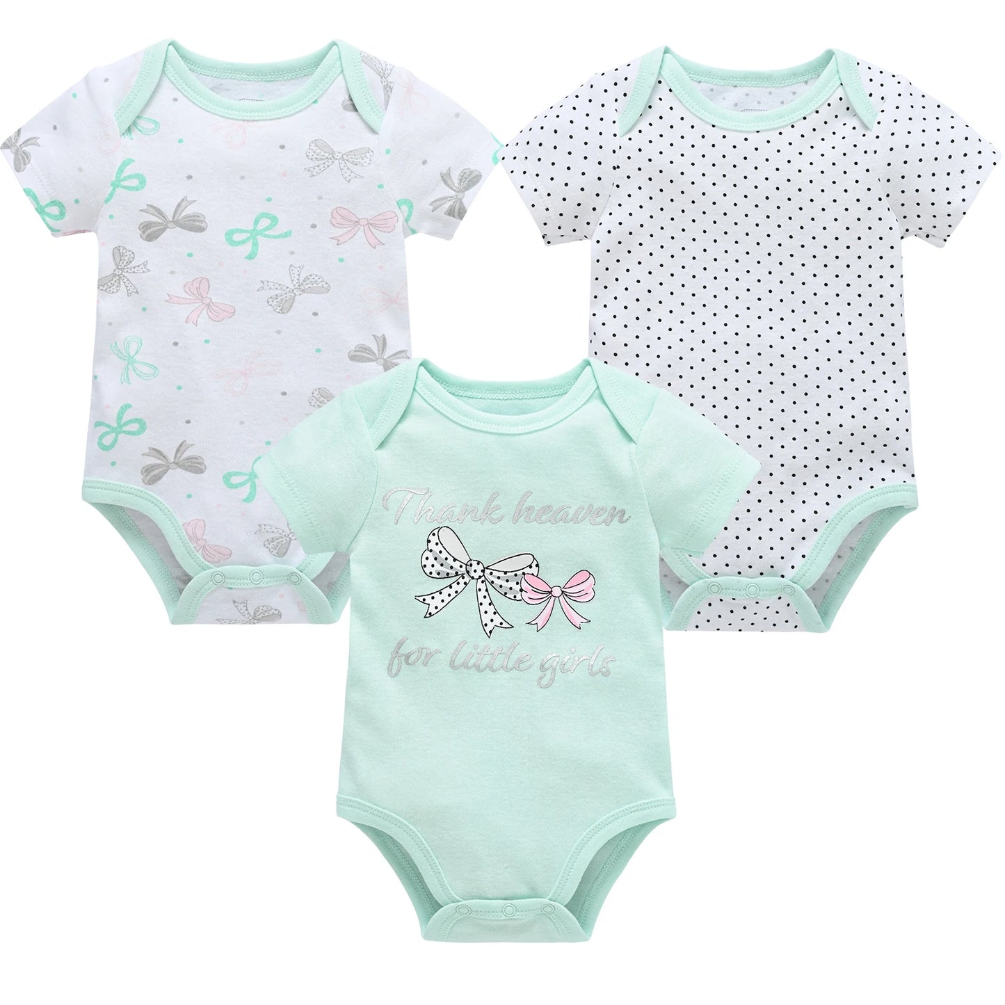 3/6 pcs a lot Baby Girls Clothes Cotton Short Sleeve Girl Bodysuit 0-12 Months Newborn